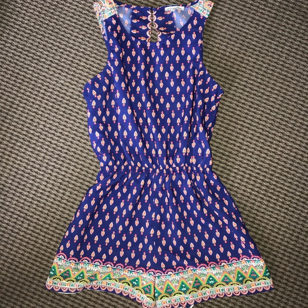 Multi-colored open back Romper size small